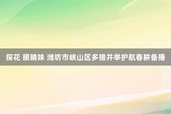 探花 眼睛妹 潍坊市峡山区多措并举护航春耕备播