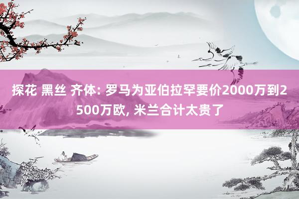 探花 黑丝 齐体: 罗马为亚伯拉罕要价2000万到2500万欧， 米兰合计太贵了